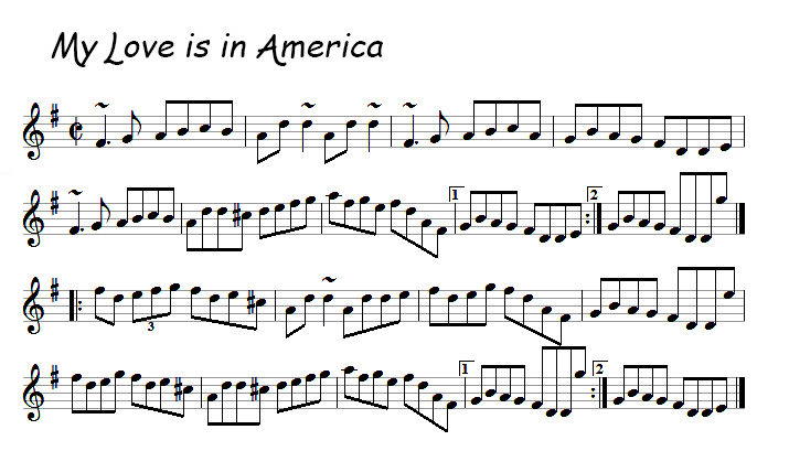 my love is in america sheet music